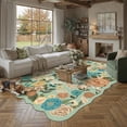 thumbnail image 2 of BERTHMEER Large 8'x10' Area Rugs for Living Room Green Floral Rugs for Bedroom Playroom Office Vintage Carpets Machine Washable Farmhouse Dining Room Oriental Flower Non Slip Rugs, Multicolor, 2 of 8