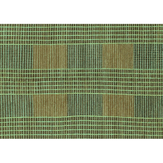 Ahgly Company Indoor Rectangle Abstract Turquoise Blue Modern Area Rugs, 7' x 10'