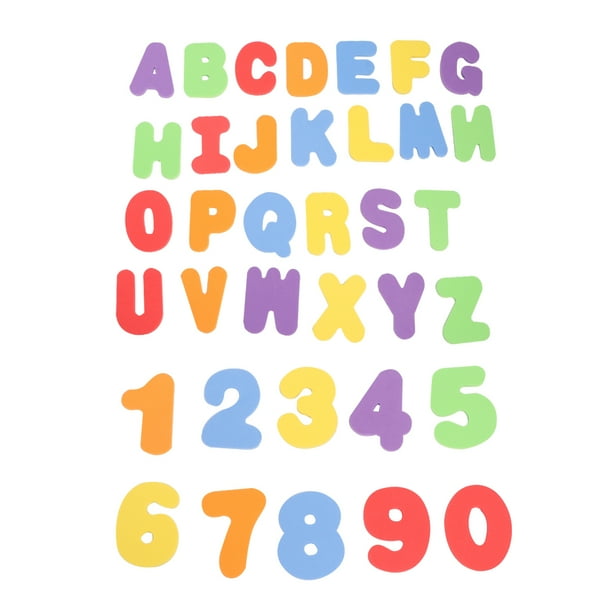 36 piezas de juguetes educativos para bebés con letras y números de EVA para el baño.