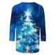 thumbnail image 5 of Camisetas de Manga Larga de las Mujeres Imprimir Navidad Cuello Redondo 3/4 Manga Suéter, Top Casual para las Vacaciones, 5 of 5