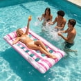thumbnail image 6 of Inflatable Water Lounge Float with Non Bottom, Portable Oversized Floating Mat Chair for Pool Lake Beach and Water Relaxation(Pink,133x71cm), 6 of 6