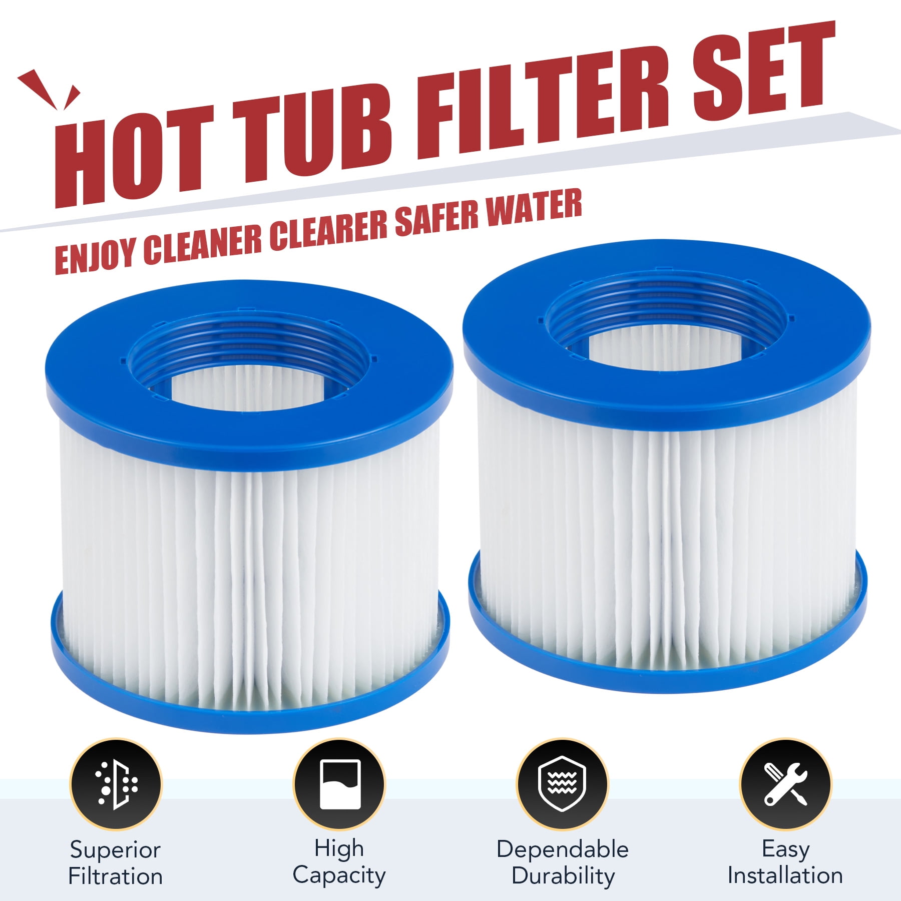 2 x SCREW ON INFLATABLE HOT TUB FILTERS suitable for cleverspa aquaspa and more 
