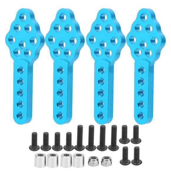 M Buder Juego de 4 Soportes de Amortiguador de Aleación de Aluminio Placa Base de Montaje Altura Ajustable para Coche RC a Escala 1/10 Crawler SCX10 Azul (5 cm / 2 in)