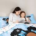 thumbnail image 4 of Castle Fairy Cute Bow Black Kawaii Princess King Size Comforter Sets 3pcs,Crystal Glitter Gradient Theme Comforters King Size,Baby Blue Cyan Silver,1 Comforter and 2 Pillowcases, 4 of 6