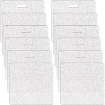 12pcs Clear Acrylic Badge Buddy 3x3.37 Inch DIY Badge Buddy Blanks with Glitter Sublimation Badge Blank for Nurse Teacher Lab Tech Receptionist