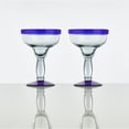 thumbnail image 5 of Burns Glass Handblown Margarita Glass, Mexican Cobalt Blue Rim 13.5 oz  Recycled Glass (Set of 1), 5 of 5