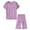 #03 Purple 【Pick Your Favorites & Stock Up】, variant on Women's Postoperative Care Clothing Set, Fracture Recovery Blouse And Pants, Easy To Wear Open Front Short Sleeve Top With 3/4 Length | TOPLIU,Blue M