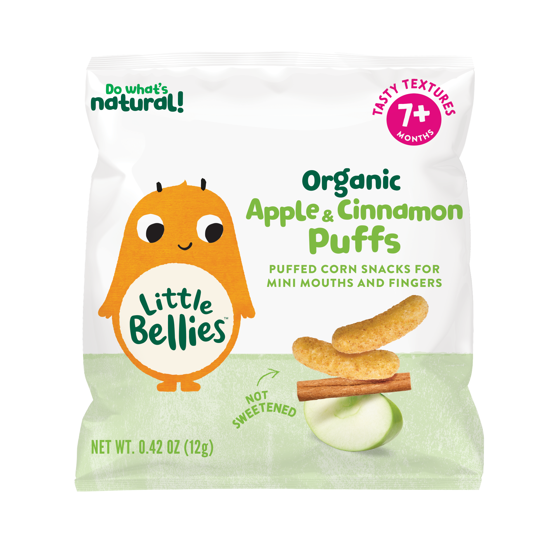 Little Bellies Organic Apple & Cinnamon Puffs Snack, 0.42 oz Bag
