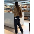 thumbnail image 4 of Y2k Studded Jeans for Women Vintage Star Low Rise Straight Leg Baggy Denim Pants, 4 of 9
