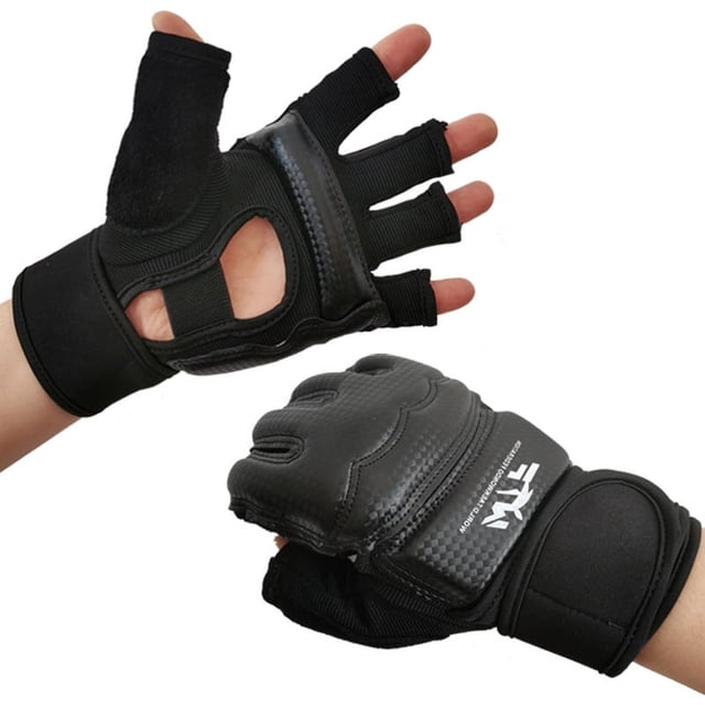 Guantes de boxeo MMA, guantes de medio dedo, guantes de fitness para hombres, guantes de lucha para niños, guantes de taekwondo para mujeres, protectores de pies