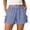 Navy, variant on Women Checkered Shorts Elastic Waist Side Bow Tie Casual Vacation Boho Beach Shorts with Pockets Black
