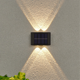 thumbnail image 2 of Lámpara de pared solar para exteriores, 4 unidades, resistente al agua, con energía solar, que ilumina hacia arriba y hacia abajo, para decoración del hogar y el jardín, luz solar, B, 2 of 7