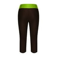thumbnail image 6 of Women Capris for Summer New Pockets Color Block Capris Leggings Women Stretchy Leggings Quick Dry Yoga Capris High Waist Cropped Trousers Gym Clothes for Woman Green XXL, 6 of 7
