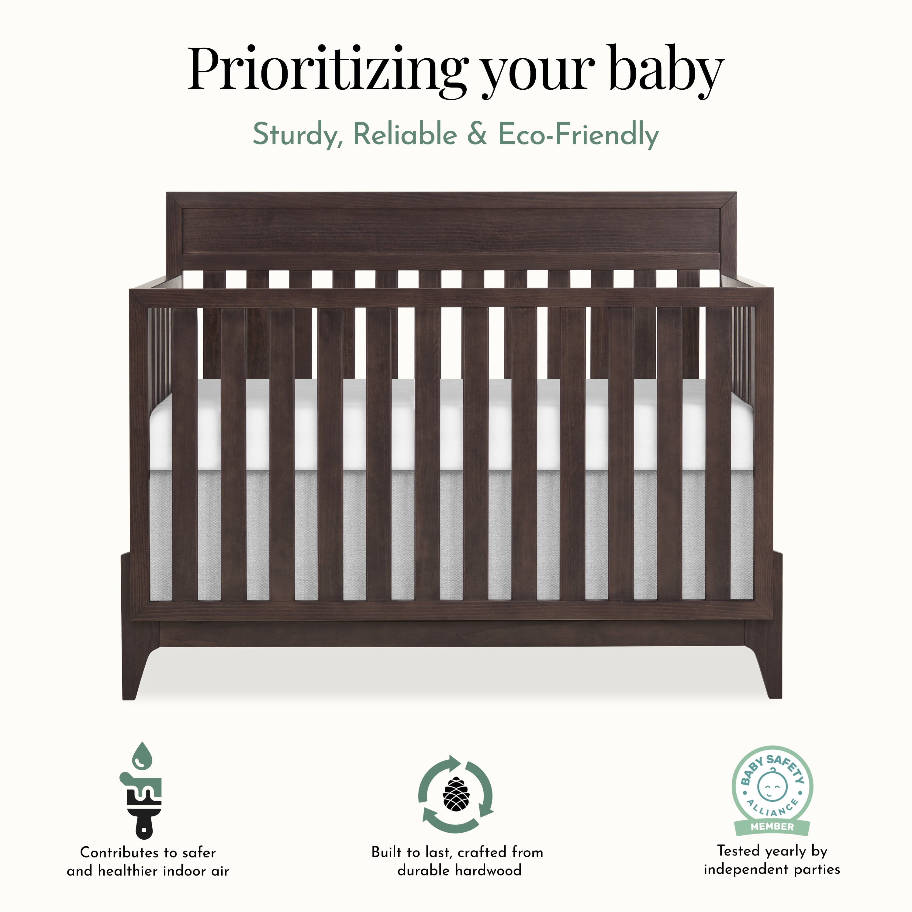 Evolur Atlas Convertible Crib, Roasted Chestnut