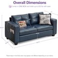 thumbnail image 2 of LAZZO 65" Loveseat Sofa with USB Charging Ports, 2-Seat Faux Leather Couch for Living Room & Office, Blue, 2 of 9