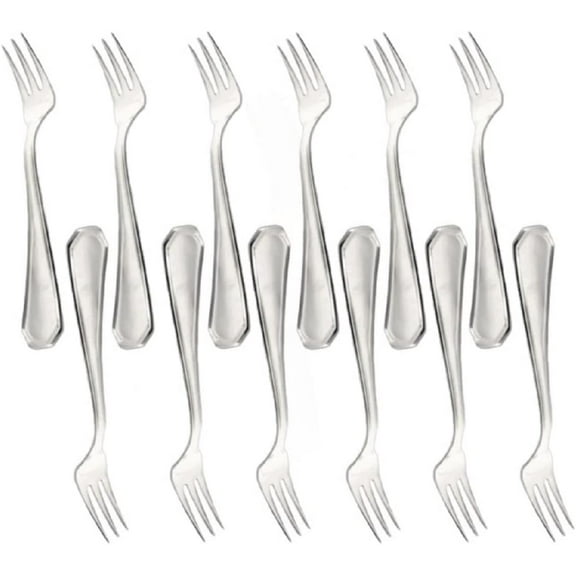 TrueCraftware- Set of 12 Stainless Steel Wilshire Oyster Fork- Stainless Steel Flatware Cutlery Kitchen Tableware Set for Home and Restaurant Appetizer Seafood Forks Silverware