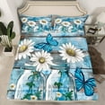 thumbnail image 2 of Manfei Teens Farmhouse Floral Bed Sheets, Rustic Daisy Groovy King Sheets, Old Barn Door Sheet Set, Lightweight Room Decor, 4-Piece, 2 of 7
