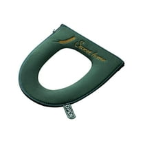 Leodye 1PCS Winter Adhesive Toilet Seat Pad - Warm Cover, Household Toilet Ring Cushion -16.9x14.5x0.79in
