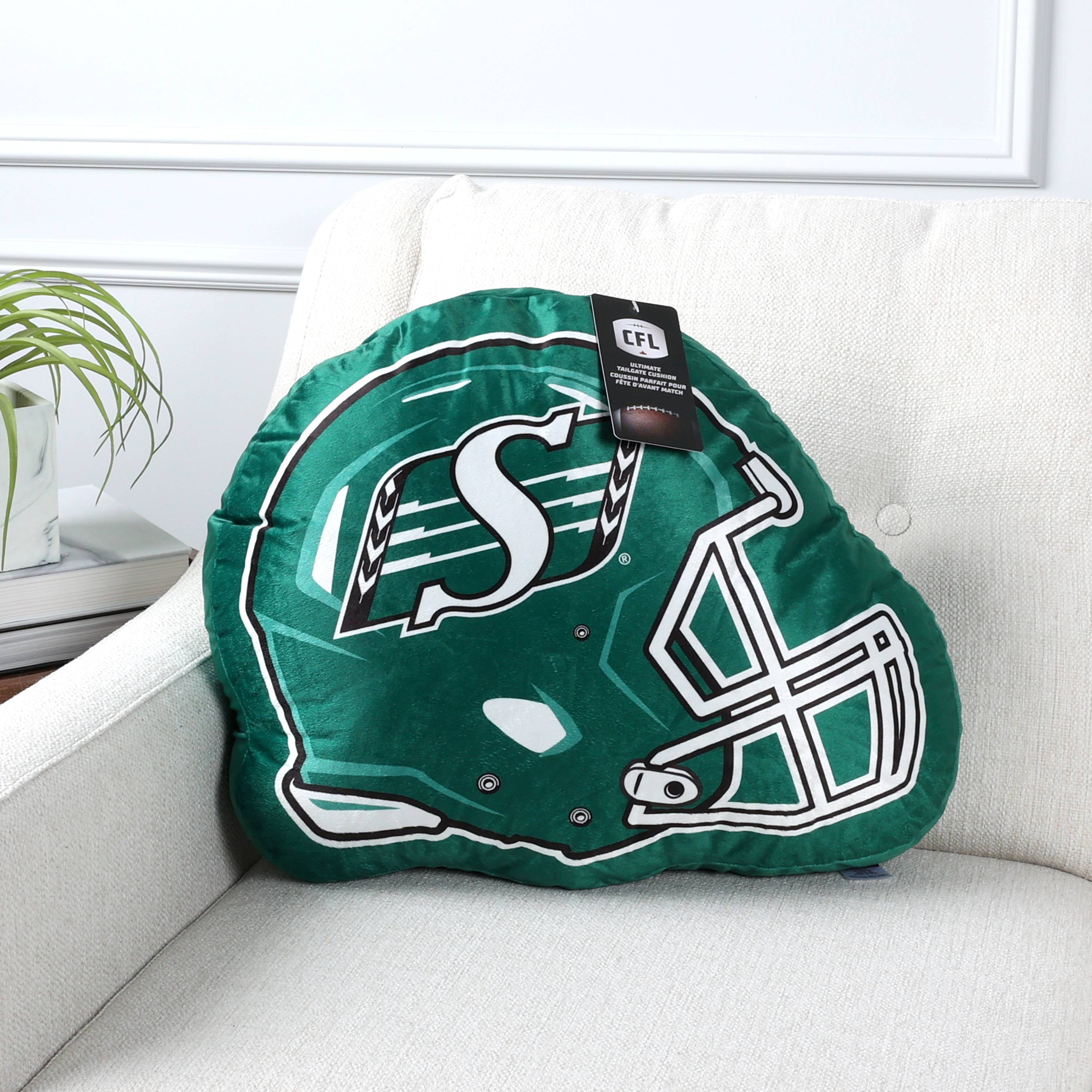 Coussin en forme de casque des Roughriders de la Saskatchewan de la LCF