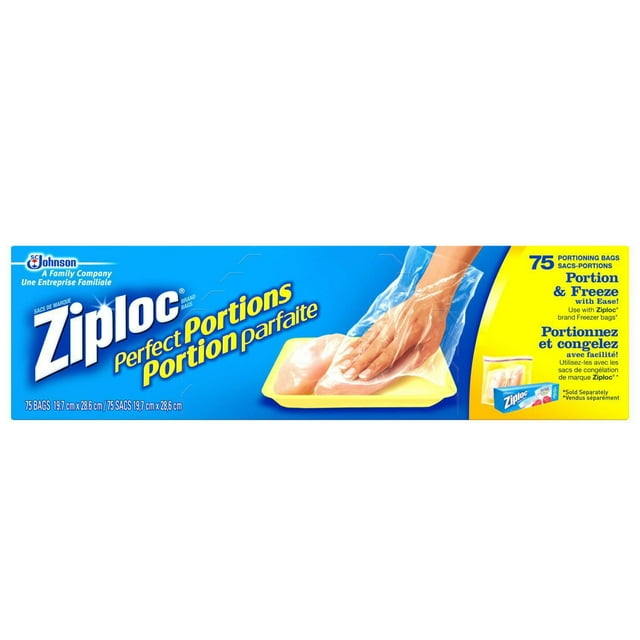 Ziploc Portion Parfaite, Sacs pour Portionner et Congeler, 75 Sacs