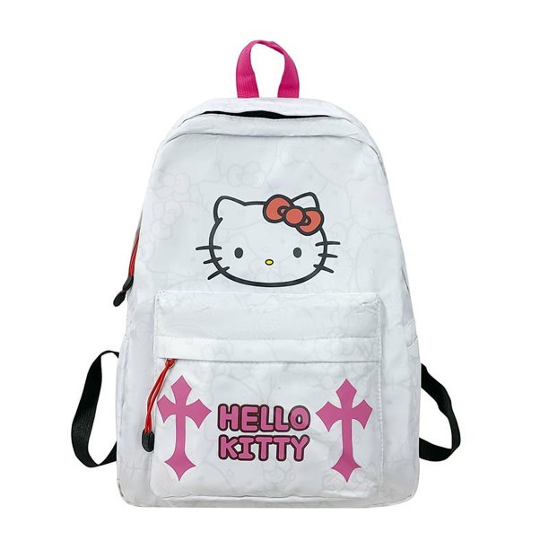 Mochila con estampado de vaca de Hello Kitty para mujer, mochila japonesa para chica, mochila de gran capacidad para estudiantes