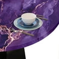 thumbnail image 6 of Purple Modern Marble Round Tablecloths with Elastic Edge Fitted Round Table Cloth Small Wipeable Washable Circle Table Covers for Dinner Patio Party Indoor Outdoor Kitchen Decor (Fit 36-44 In), 6 of 6