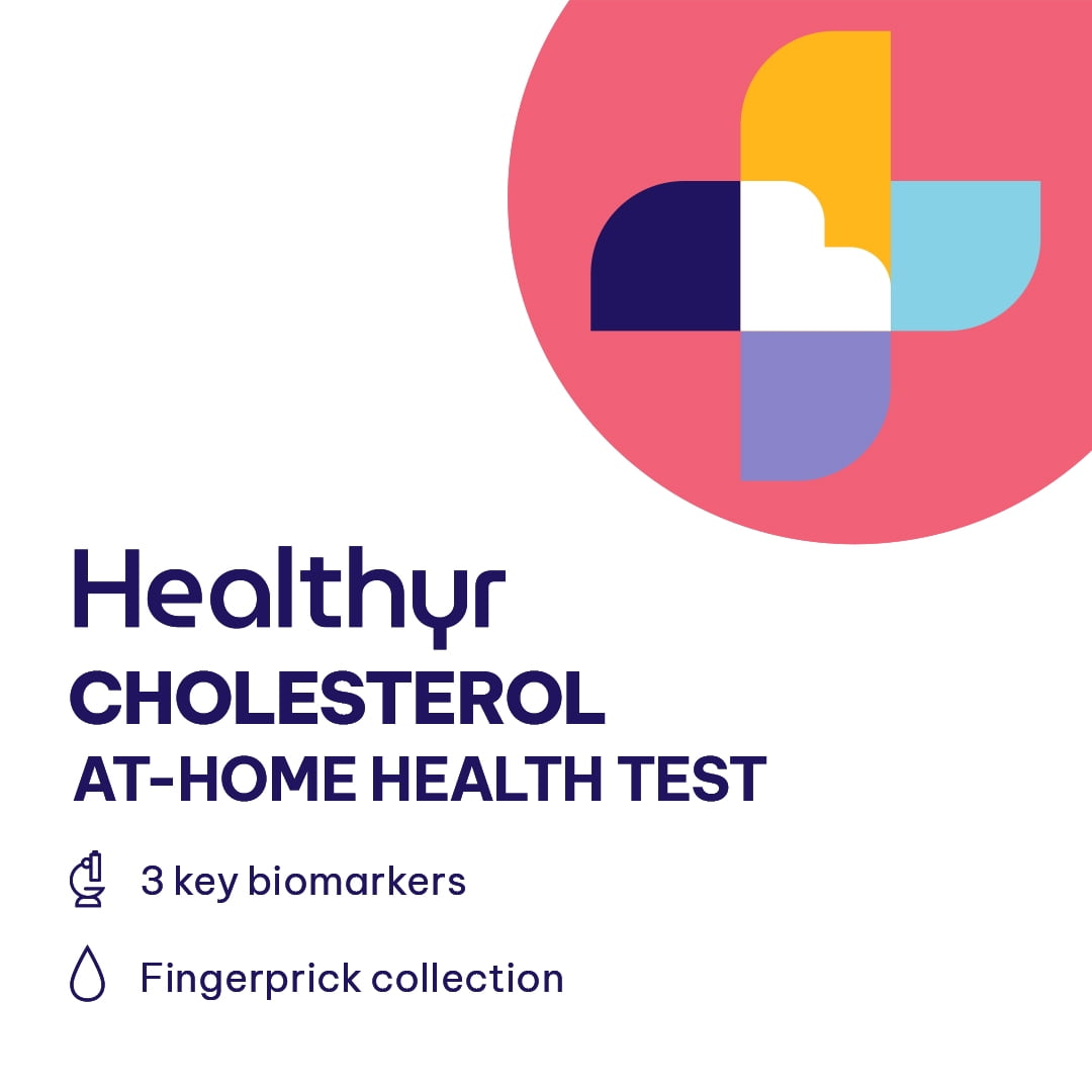 (2 pack) Healthyr Cholesterol At-Home Heart Health Test for HDL, LDL, and Total Cholesterol with Lab Fee Included