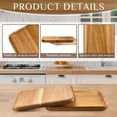 thumbnail image 3 of 6 Pcs Acacia Wood Square Plates 10" Wooden Plates Serving Trays for Meal Dishes Snack Dessert Easy Cleaning and Lightweight, 3 of 6