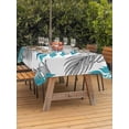 thumbnail image 3 of Outdoor Tablecloth with Umbrella Hole for Patio/Picnic/Party/Camping, Blue Leaves Waterproof Table Cloth Rectangle Table Cover Washable, Willow Leaf Abstract Plants Rustic Branch (54"x 80"), 3 of 8