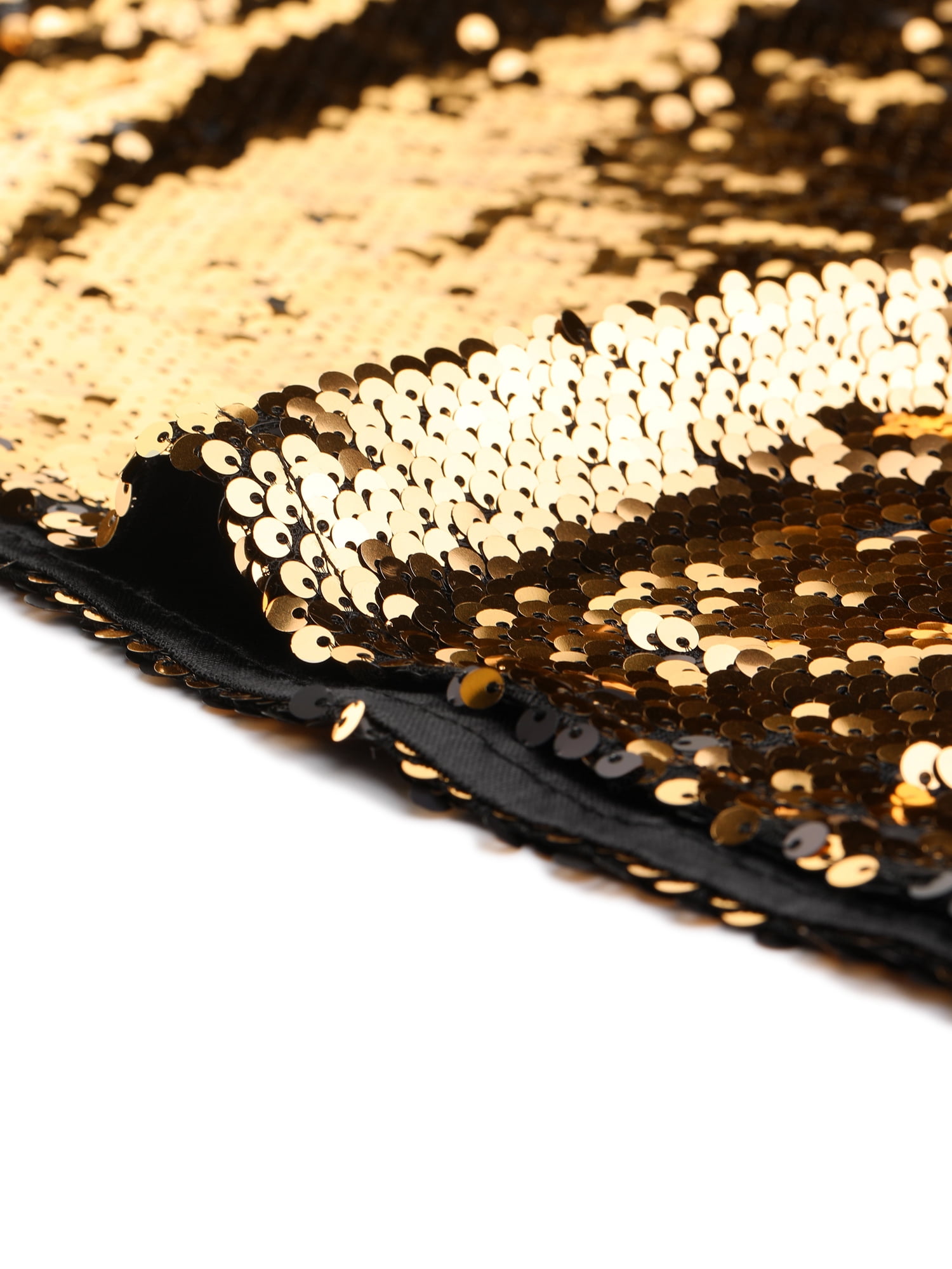 DARING DIVA Women's Sequin Sparkle Glitter Crop Cami Top M Gold Black