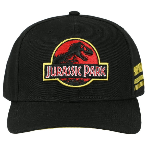 Jurassic Park Embroidered Snap Back Black Dad Hat for Men