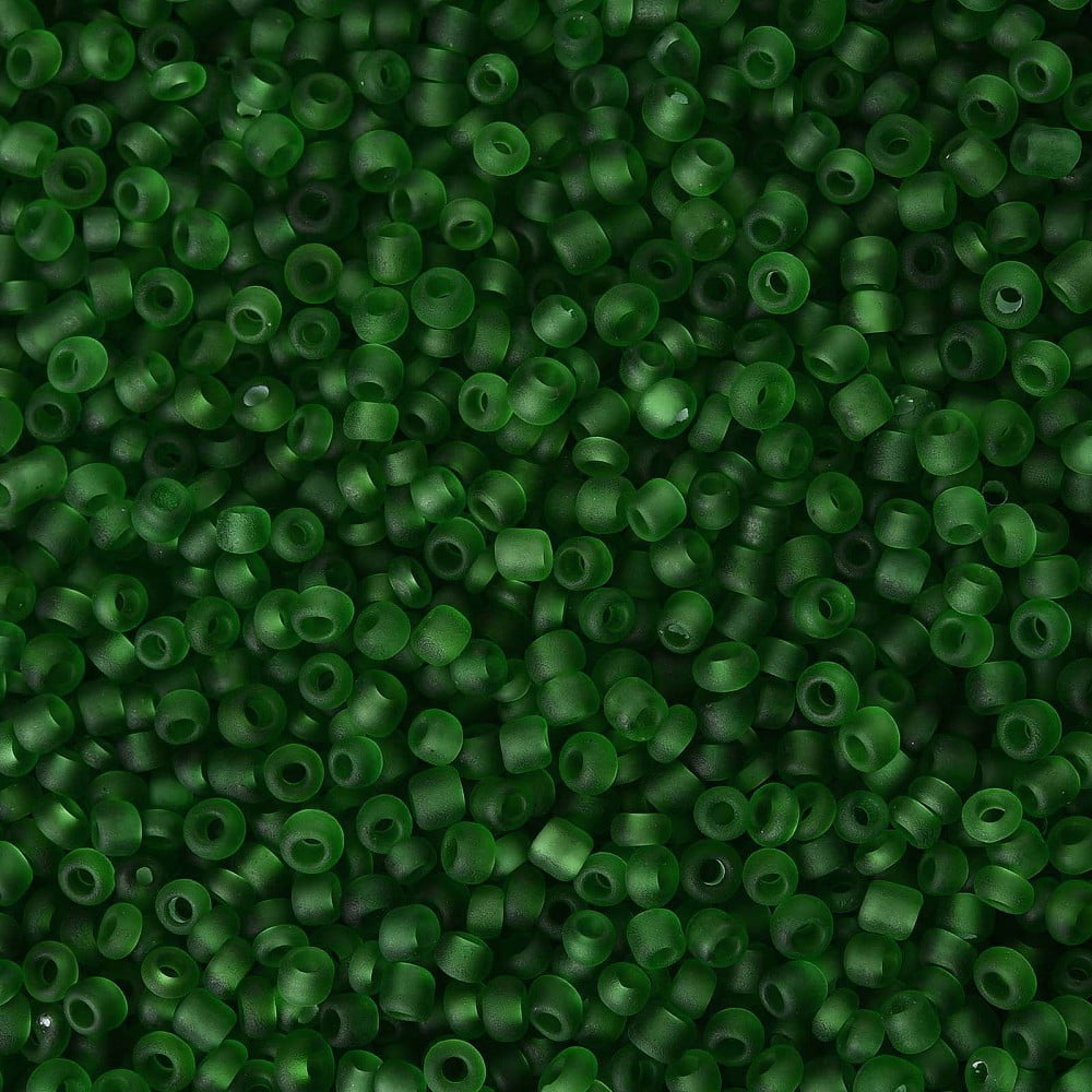 Glass Seed Beads Frosted Colors Round Green 2mm