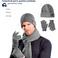 thumbnail image 3 of Juego de Gorro, Bufanda y Guantes de Pantalla Táctil, Bluelander, Unisex, Gris Oscuro, 3 of 5