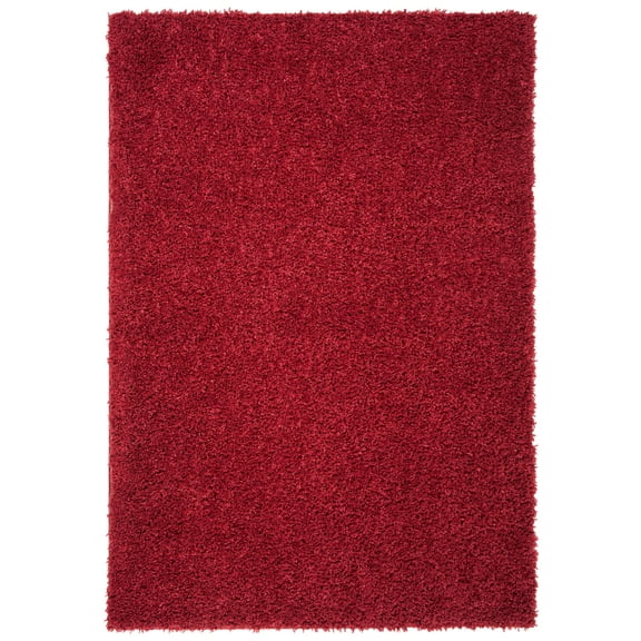 SAFAVIEH August Sophia Solid Shag Area Rug, Red, 4' x 6'