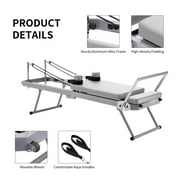 Pilates Reformer Foldable Pilates Machine & Equipment for Home Workout Cardio Fitness Rebounder, Black