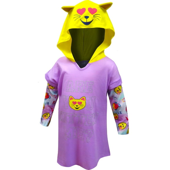 Komar Kids Girls Are You Kitten Me? Cat Lover Hooded Nightgown (4/5)