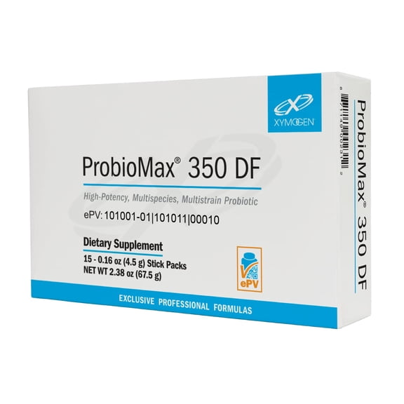 XYMOGEN ProbioMax 350B - 350 billion CFU Probiotic Supplement for Digestive Health Support - Vegetarian, Gluten-Free & Non-GMO - 15 Single Serving Stick Packs