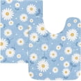 thumbnail image 4 of SKYSONIC Toilet Bathroom Rugs Sets 2 Piece, Daisy Flower Blue Soft Absorbent Fluffy Toilet Mat Set Non-Slip Rubber Backing Bath Mats for Bathroom,23.6"x15.7"+17.3"x13.4", 4 of 7