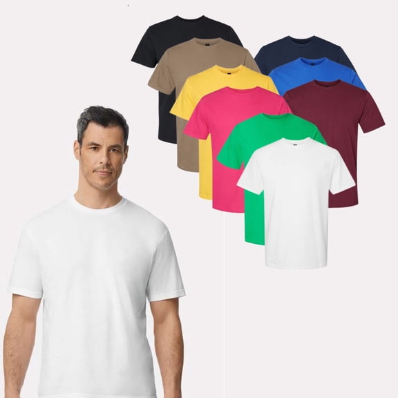 Gildan Softstyle T-Shirt for Men, Midweight Short Sleeve Cotton Tee, 9 Pack Classic Mix Color, S