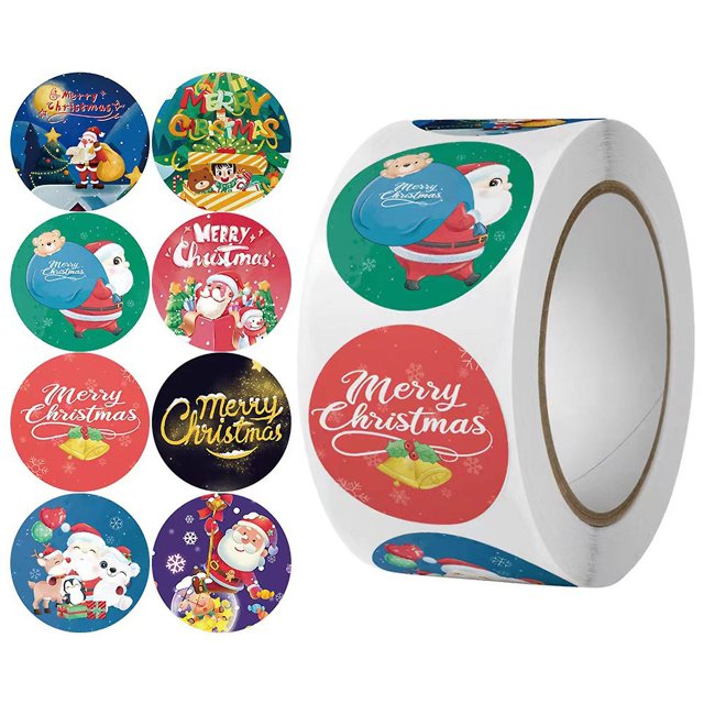 500 pegatinas navideñas etiquetas selladas de Papá Noel pegatinas de regalo DIY