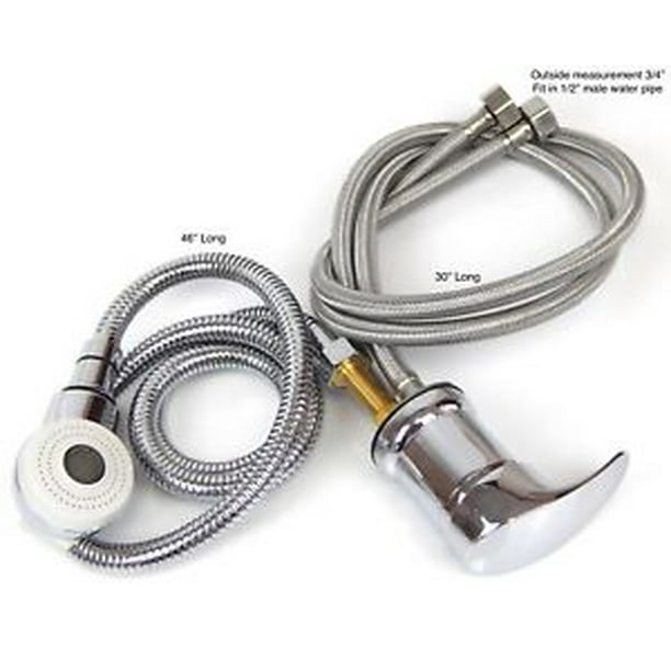 Faucet and Spray Hose for Beauty Salon Shampoo Bowl Parts Kit (White