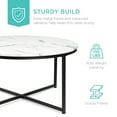 thumbnail image 4 of Best Choice Products 36in Faux Marble Modern Round Living Room Accent Coffee Table w/ Metal Frame - White/Black, 4 of 8