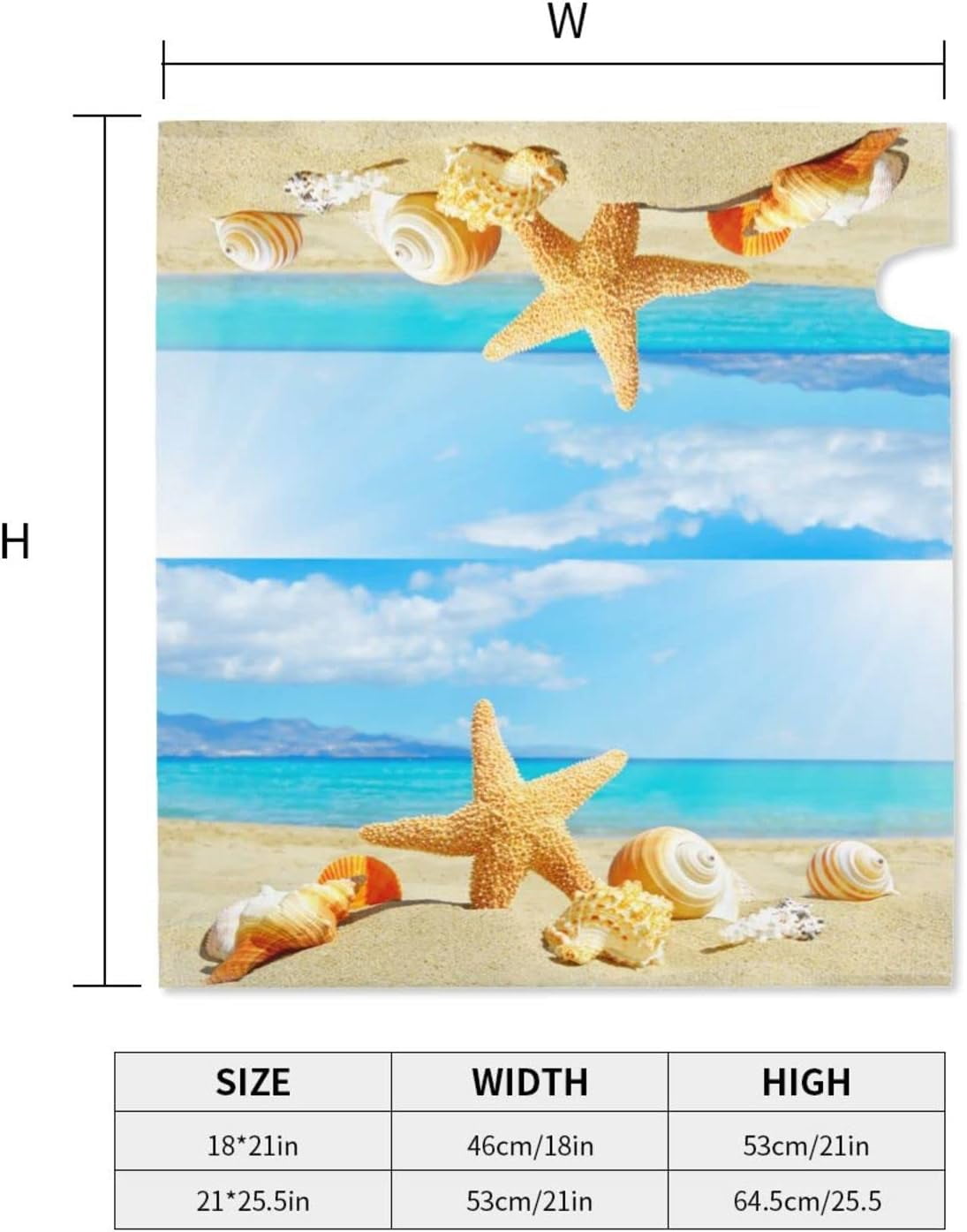 Coastal Holiday Summer Beach Starfish and Shells Mailbox Magnetic Post Mailbox Cover Garden Decor Outdoor Large 25.5" X 21"