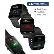 TOOBUR Smart Watch for Women Men, 1.95'' Fitness Tracker, Answer/Make Calls, Smartwatch Compatible Android IOS, IP68 Waterproof, Black