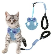 Pet Harness Bow Decor Adjustable Pet Training Vest Cat Harness with Leash