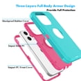 thumbnail image 7 of Njjex Case for iPhone 13 Pro,13,13 Pro Max,Sturdy Phone Case for iPhone 13 6.1",Full-Body Shockproof Protection Heavy Duty Armor Hard Plastic Rubber Rugged Bumper 3-in-1 Case Cover - Mint, 7 of 7