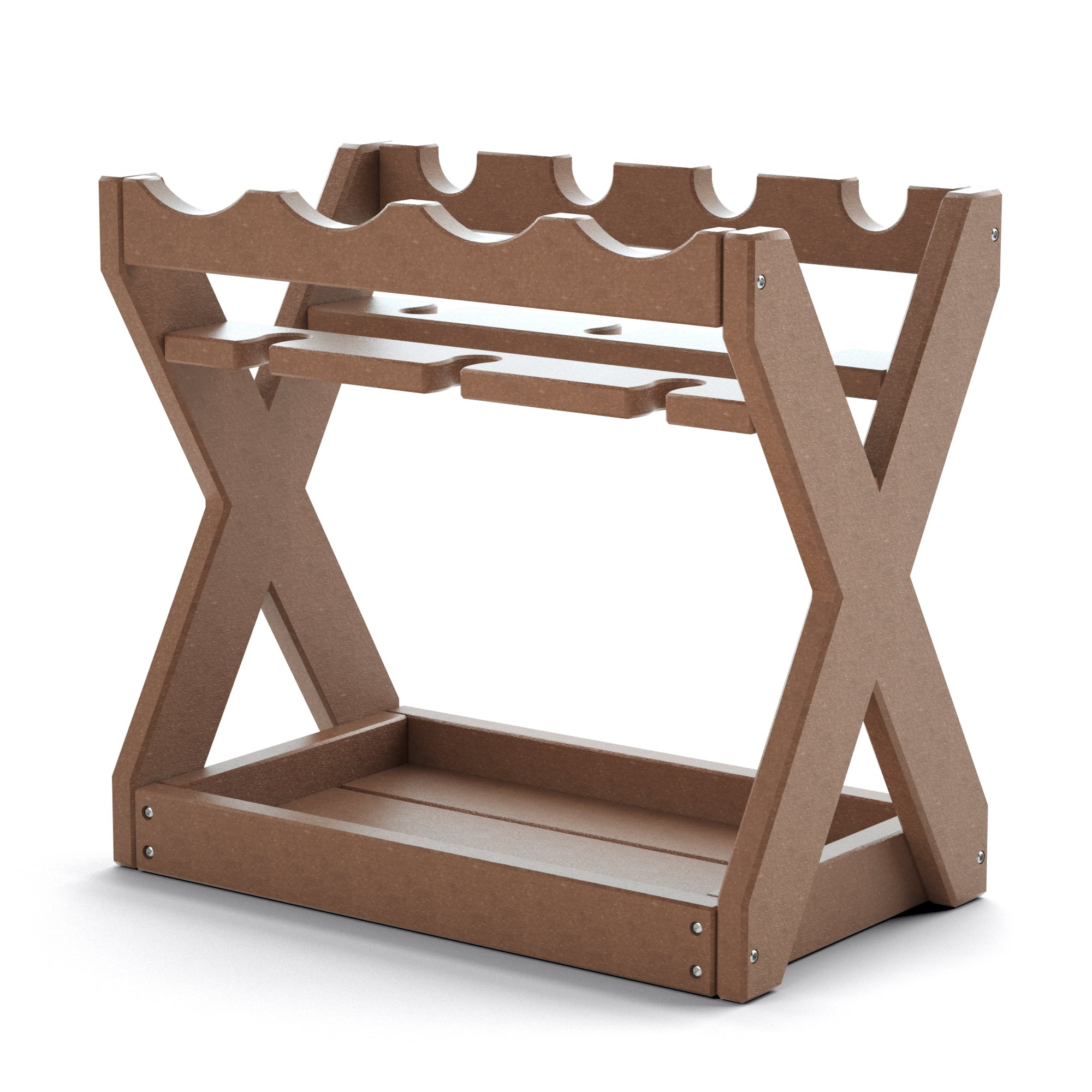 EEPHO Countertop Wine Racks with Glass Holder; 4 Bottles Small Wine