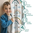 thumbnail image 3 of Blackout Kids Curtains,White Boho Bohemia Rainbows Clouds Hearts Pattern Childrens Insulated Curtains Set Of 2,Bedroom Essentials,Toddler Room Decor 42x84in(106x213cm), 3 of 5