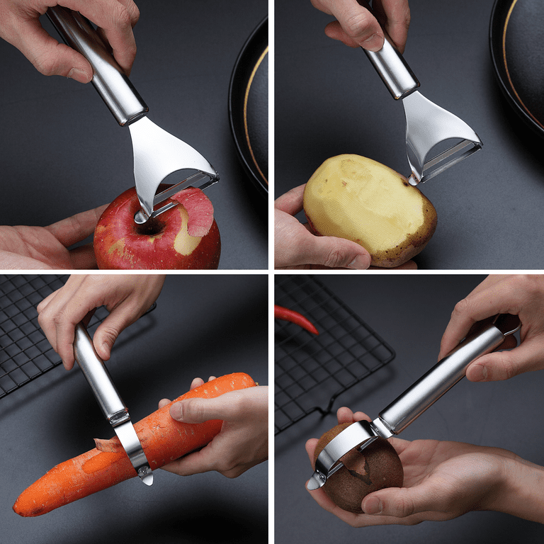 ReaNea Silver Potato Vegetable Peeler Stainless Steel Peelers For Kitchen  Set Of 2 