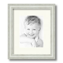 ArtToFrames 10x12" Matted Picture Frame with 6x8" Single Mat Photo Opening Framed in 1.25" Off White Wash on Ash and 2" Chantilly Mat (FWM-4098-10x12)